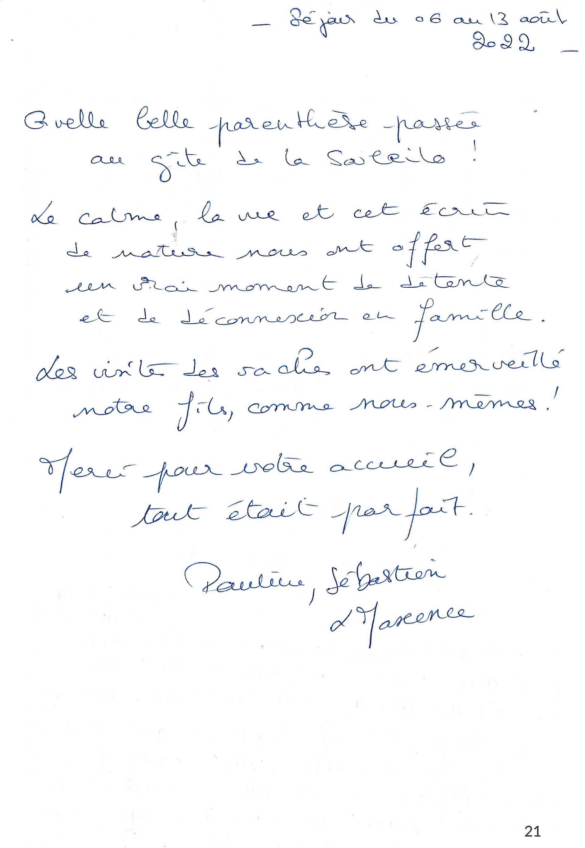 Guestbook image gite ariege